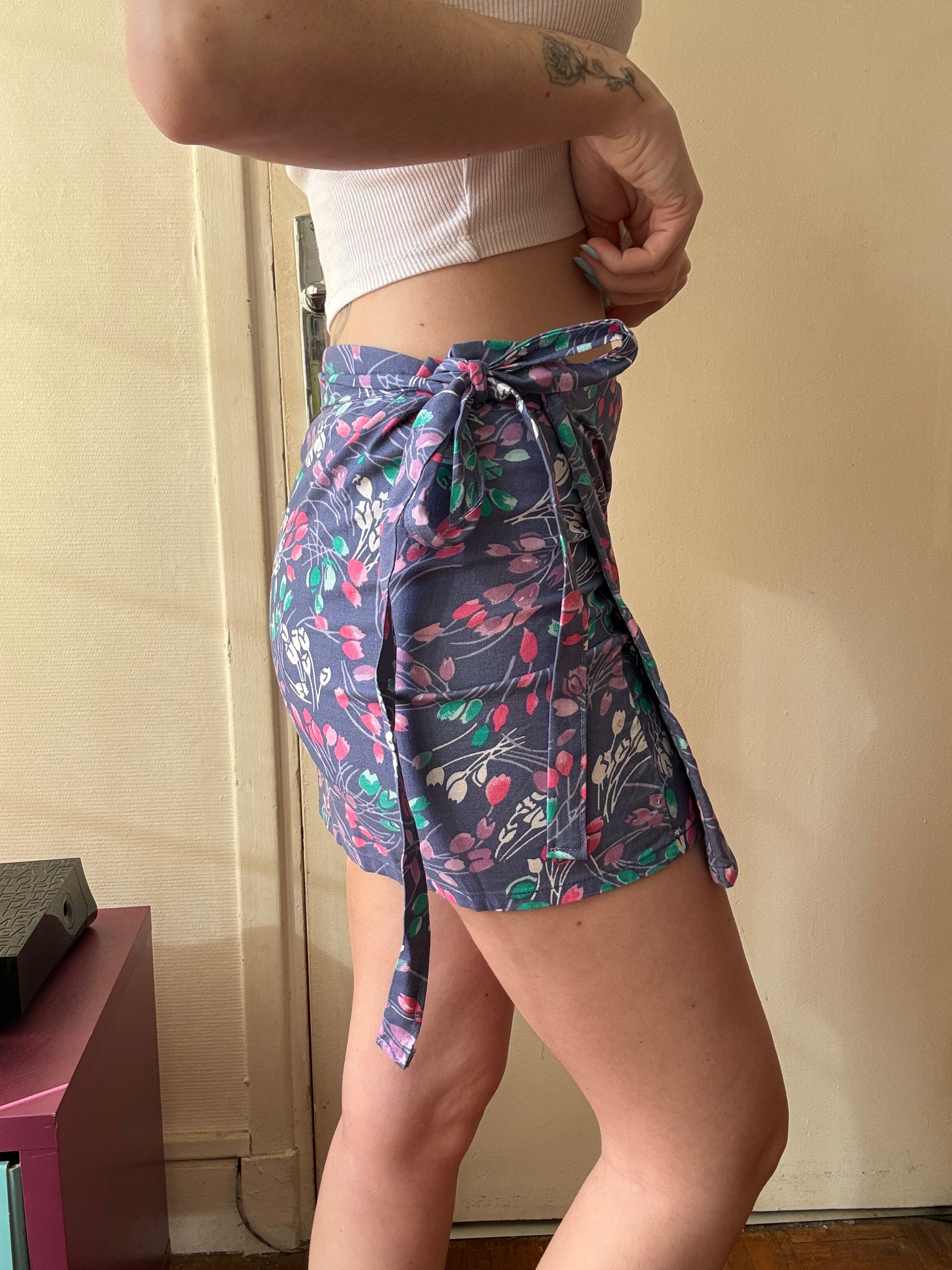 Mini-jupe portefeuille taille  XS-S-M
