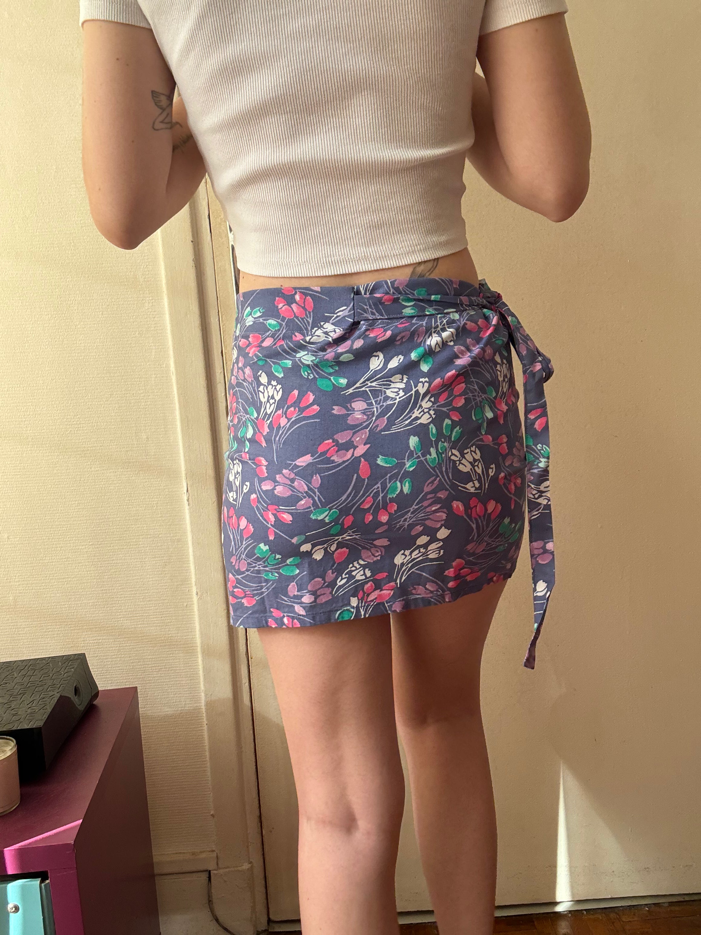 Mini-jupe portefeuille taille  XS-S-M